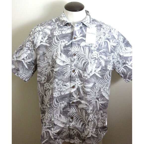 Tommy Bahama Men's SS Aqua Lush Tropical Floral Button Up Shirt Meteor Grey NWT - Picture 1 of 6